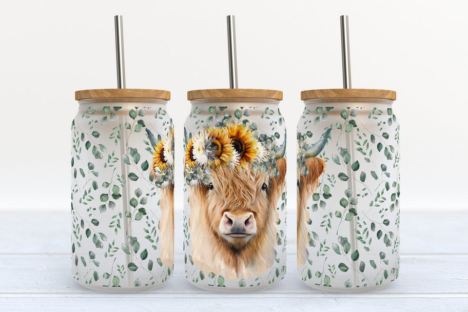 Highland Cow Lover Highland Cow Can Glass 0624