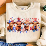 American Flag Highland Cows Highland Cow T-shirt & Hoodie 0624