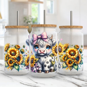 Cute Baby Highland Cow Highland Cow Can Glass 0624