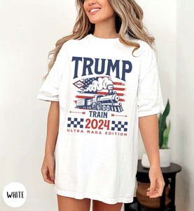 Trump Train 2024 T-shirt, Trendy Election Trump 2024 Republican Shirt, Ultra MAGA Shirt, Pro-Trump Conservative Mom Tshirt T-shirt & Hoodie