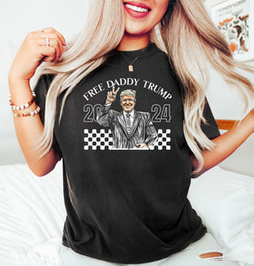 Free Daddy Trump 2024 Shirt, Trump Daddy Shirt, Funny Trump Shirt, Republican Tee, Trump 2024 Shirt, Political Shirt, Trump Lover Gift T-shirt & Hoodie