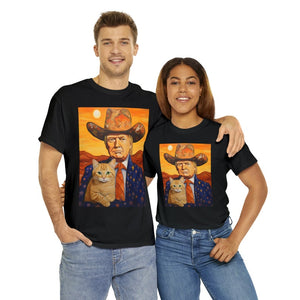 Cowboy Trump With A Cat T-Shirt, Funny Trump Shirt, Donald Trump Shirts, Funny Cat Shirts, Sarcastic Gift For Trump And Cat Lovers T-shirt & Hoodie