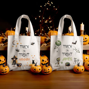 Halloween Tote Bag  for Trick or Treat  - Personalized Halloween Tote Bag 0924