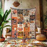 Halloween Woven Blanket, Ghosts Woven Throw, Halloween Blanket Halloween Blanket 0924