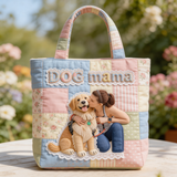 Dog Mama Gift Idea, Dog Lover Gift - Personalized Dog Quilted Tote Bag