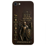 Put On The Full Amor Of God, Gift for Christians - Personalized Christian 3D Embossed Leather Phone Case