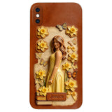 Custom Any Photo Unique Birth Flower - Personalized Self Love Leather Phone Case