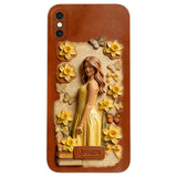 Custom Any Photo Unique Birth Flower - Personalized Self Love Leather Phone Case