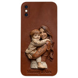 Custom Any Photo Gift For Mom, Grandma - Personalized Mother Leather Phone Case