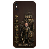 Put On The Full Amor Of God, Gift for Christians - Personalized Christian 3D Embossed Leather Phone Case