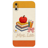 Teacher Gifts - Personalized Teacher 3D Embossed Leather Phone Case