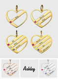 This Is Us - Personalized Family S925 Silver Birthstone Heart Name Necklace