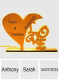 Love Is Here - Personalized Couple Engraved Heart Lamp
