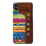 Quilting Life Leather Pattern Print Phone Case