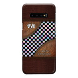 Racing Girl Leather Pattern Print Phone Case
