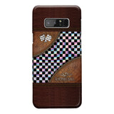 Racing Girl Leather Pattern Print Phone Case