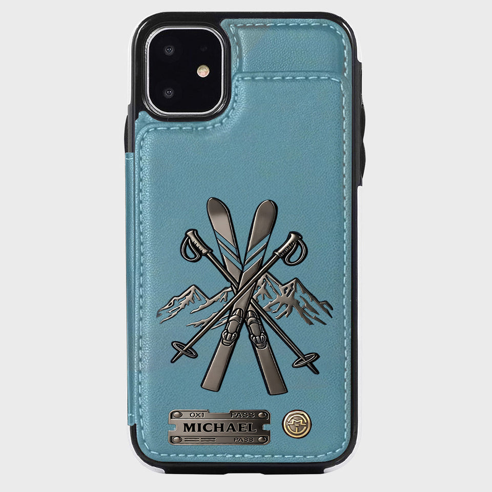 Love Skiing - Personalized Skiing Wallet Phone Case