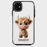 Cute Highland Cow - Personalized Highland Cow Foldable Wallet Phone Case