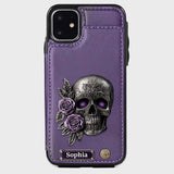 Skull And Roses - Personalized Skull Wallet Phone Case