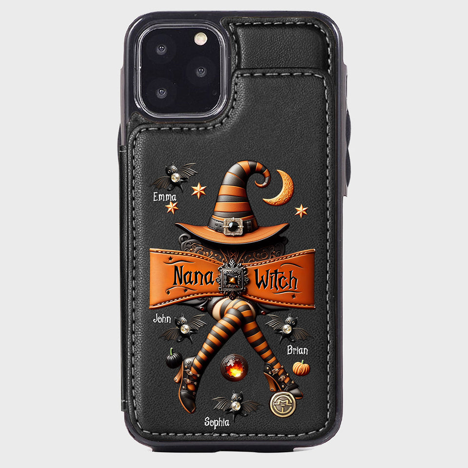 Halloween Gift For Grandma, Mama Witch - Personalized Mother Wallet Phone Case