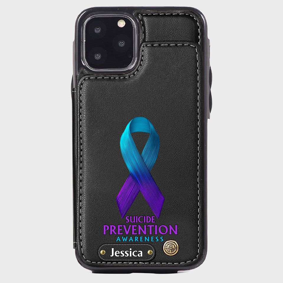 Vous comptez - Étui portefeuille personnalisé pour téléphone portable, conçu pour la prévention du suicide