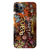Peace And Love - Personalized Hippie Full Print Phone Case