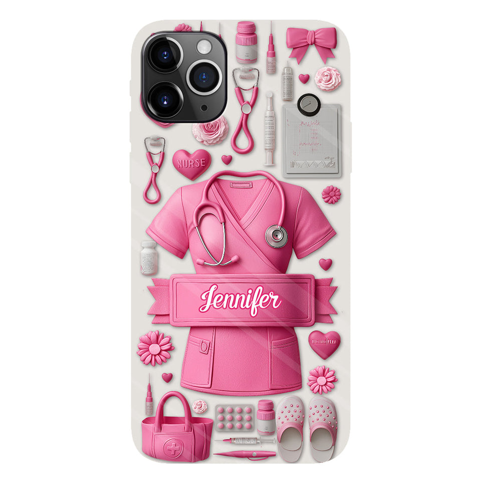 Nursing Is A Work Of Heart - Personalized Nurse Full Print Phone Case