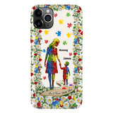 Tu ne marcheras jamais seul - Coque de téléphone personnalisée avec impression intégrale pour la sensibilisation à l'autisme