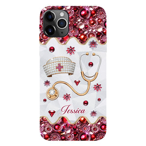 Nurse's Hat & Stethoscope - Personalized Nurse Full Print Phone Case