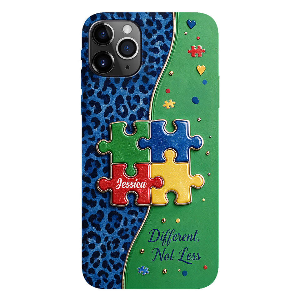 Different Not Less - Personalized Autism Awareness Full Print Phone Case
