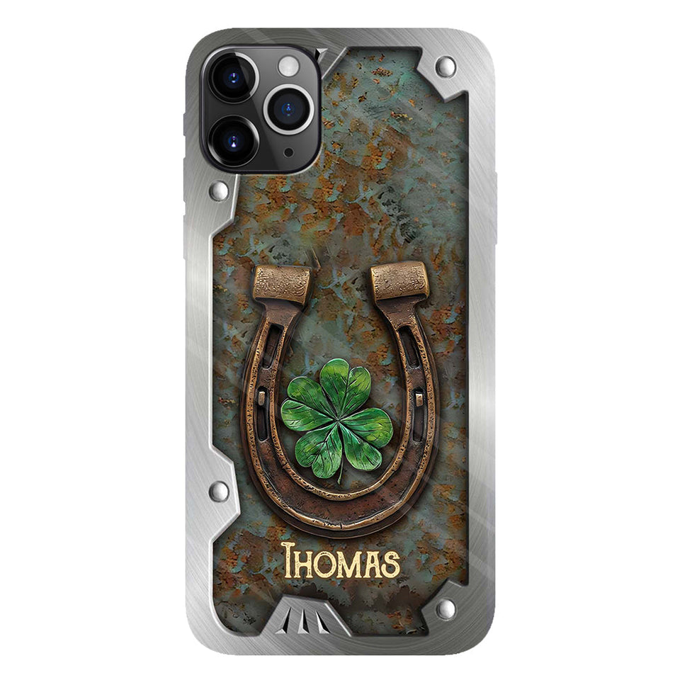 Lucky Horseshoe Shamrock - Personalized Horse Full Print Phone Case