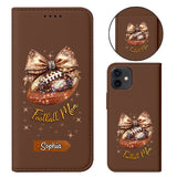 Glitter Football - Personalized Football Wallet Phone Case With Strap