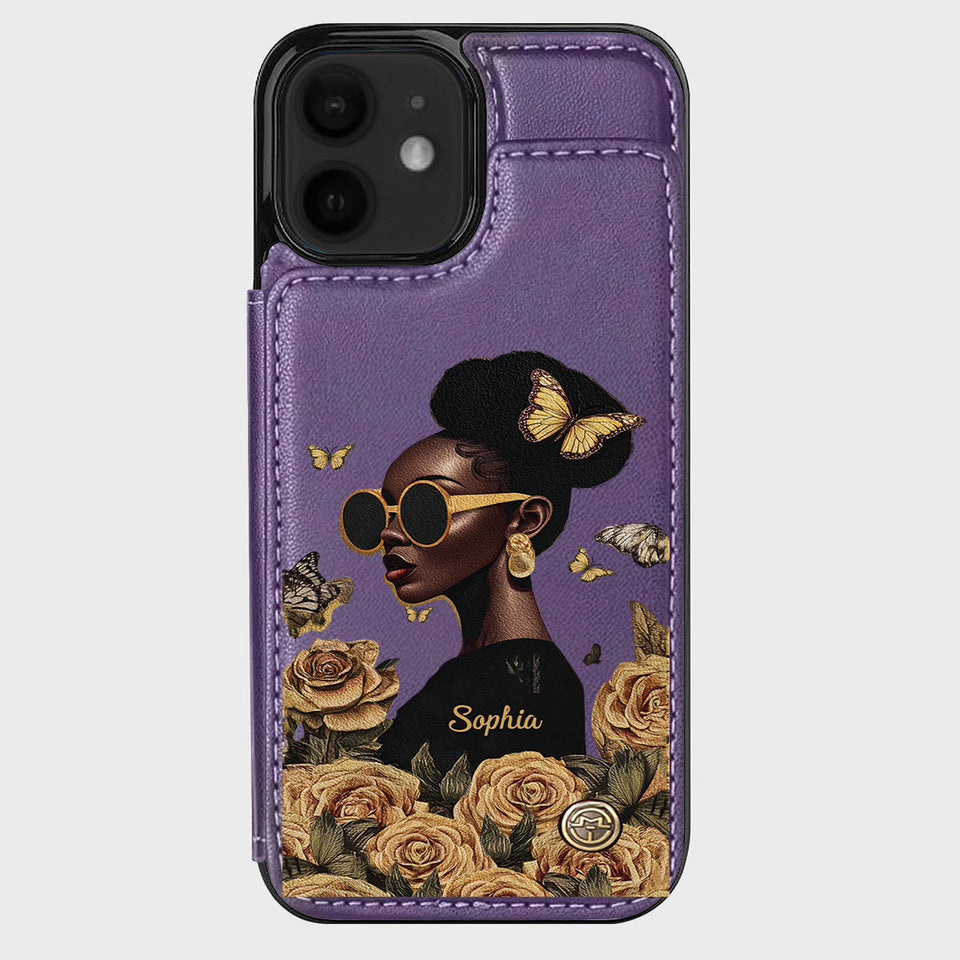 Empowered Beauty - Personalized African American Wallet Phone Case