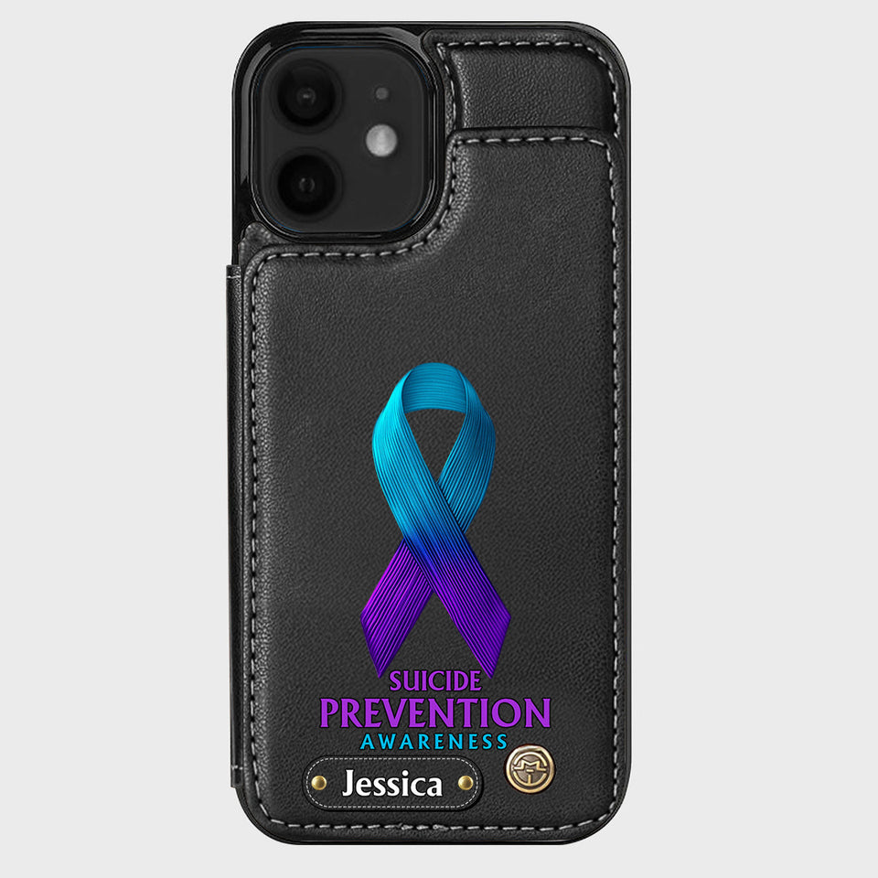 Vous comptez - Étui portefeuille personnalisé pour téléphone portable, conçu pour la prévention du suicide