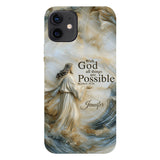 Avec Dieu - Coque de téléphone personnalisée avec impression chrétienne intégrale