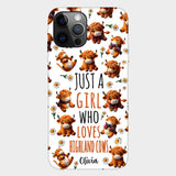 Just A Girl Who Loves Highland Cows - Personalized Highland Cow Full Print Phone Case
