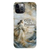 Avec Dieu - Coque de téléphone personnalisée avec impression chrétienne intégrale
