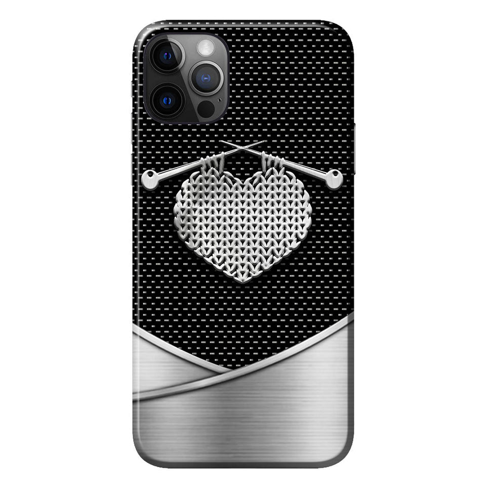 Knit Metal Pattern Print Phone Case 062021