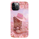 Floral Cowgirl - Personalized Cowgirl Full Print Phone Case & Phone Grip