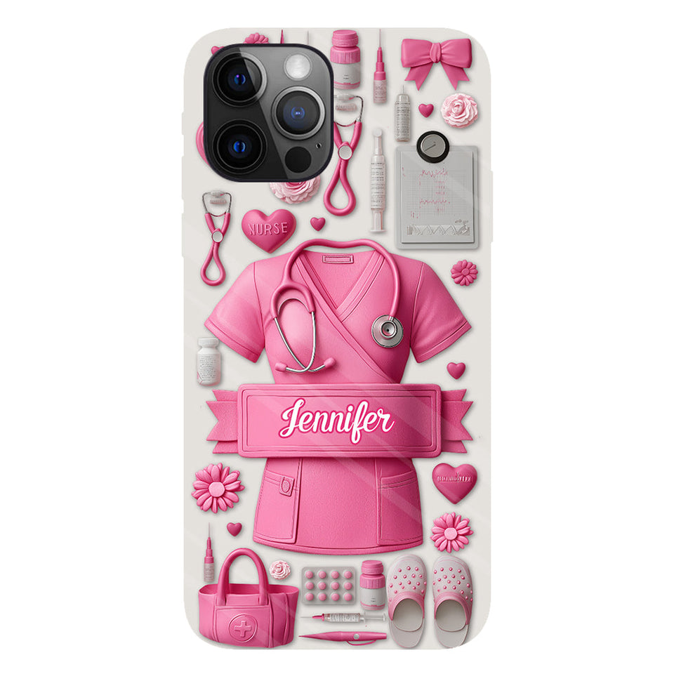 Nursing Is A Work Of Heart - Personalized Nurse Full Print Phone Case