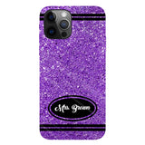 Artificial Glitter Crayon Design - Personalized Teacher Full Print Phone Case & Phone Grip