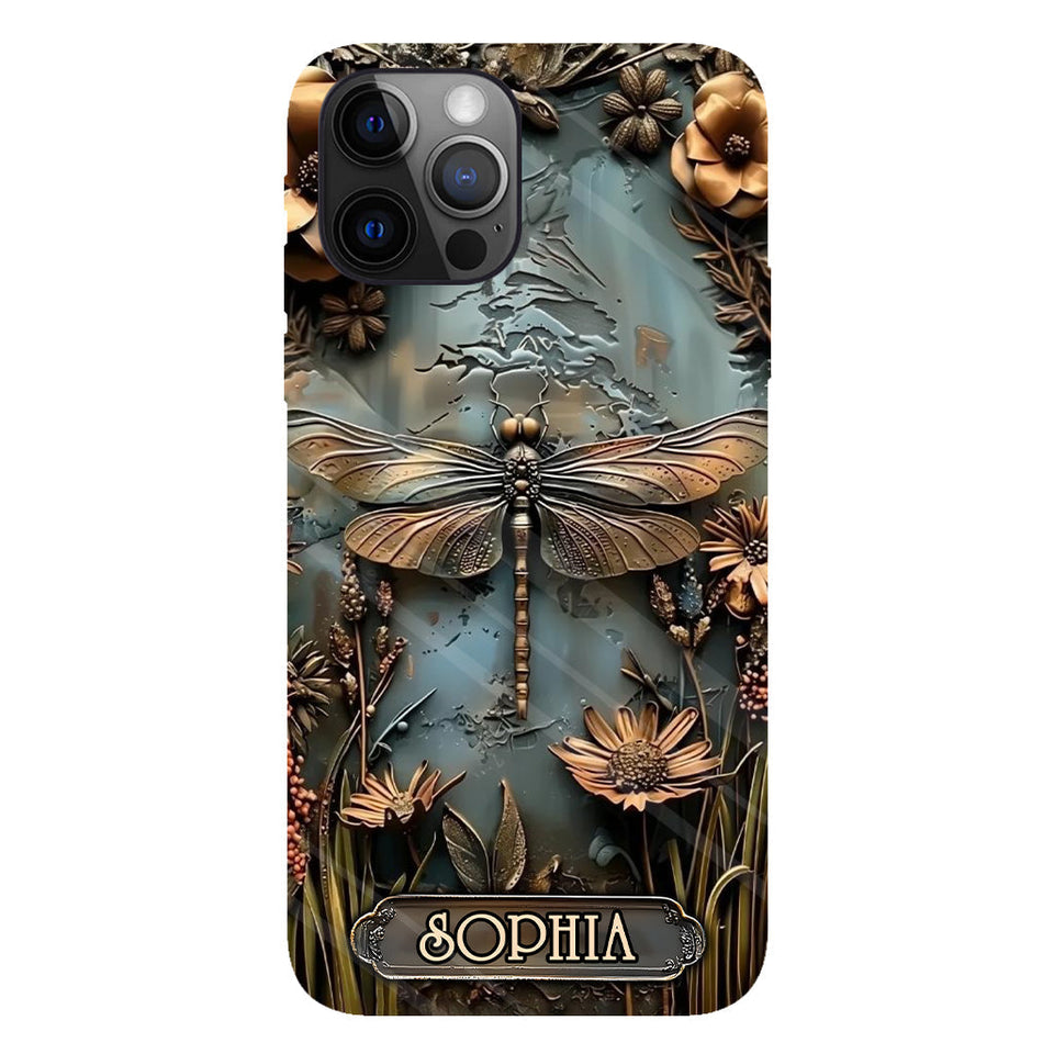 Beautiful Drafgonfly, Butterfly, Hummingbird - Personalized Gardening Full Print Phone Case