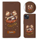 Glitter Football - Personalized Football Wallet Phone Case With Strap