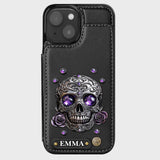 Beautiful Skull And Roses - Personalized Skull Wallet Phone Case