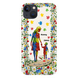 Tu ne marcheras jamais seul - Coque de téléphone personnalisée avec impression intégrale pour la sensibilisation à l'autisme