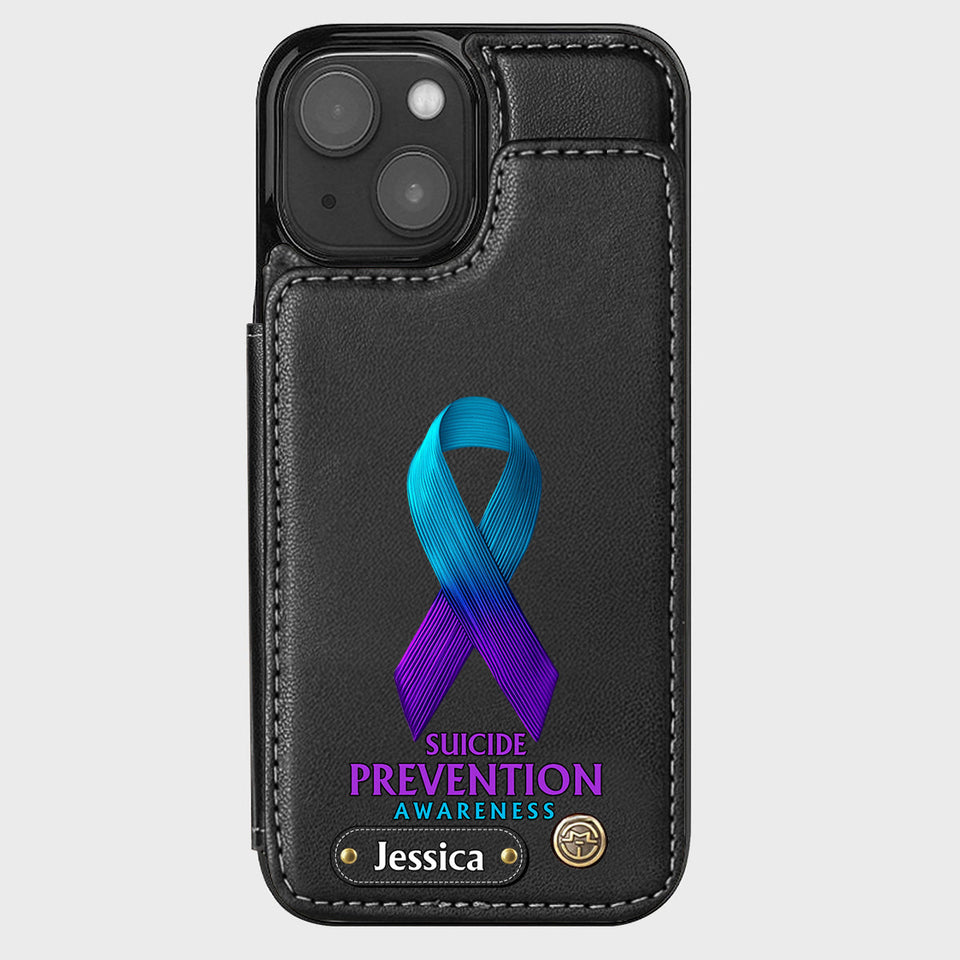 Vous comptez - Étui portefeuille personnalisé pour téléphone portable, conçu pour la prévention du suicide
