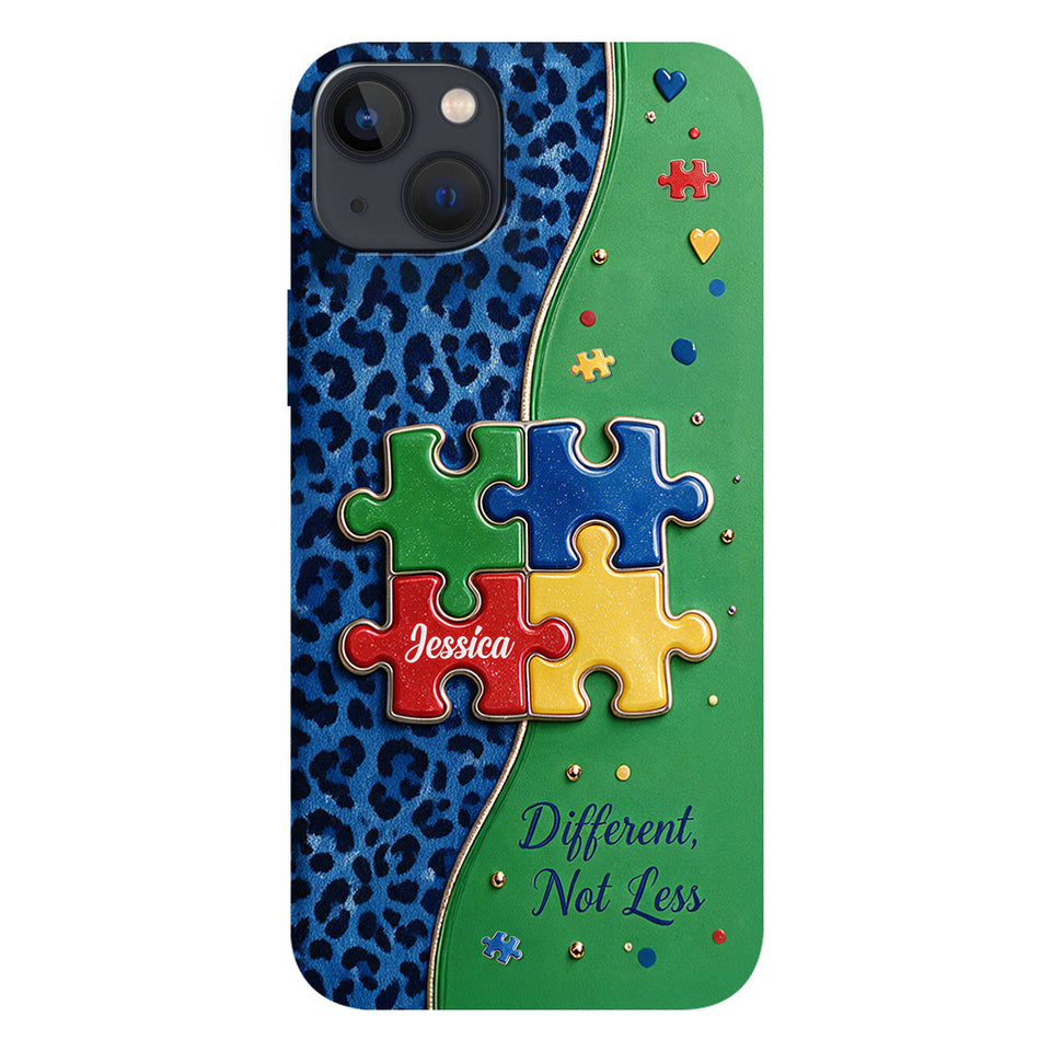 Different Not Less - Personalized Autism Awareness Full Print Phone Case