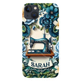 Blue Sewing Machine - Personalized Sewing Full Print Phone Case