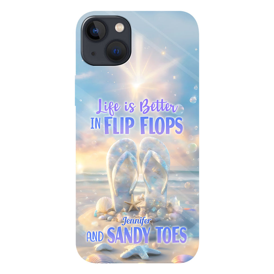Life Is Better With Flipflops - Personalized Sea Lover Full Print Phone Case