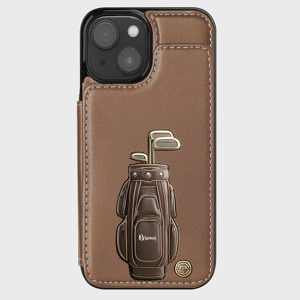 Luxury Gift For Golfer Custom Name - Personalized Golf Wallet Phone Case